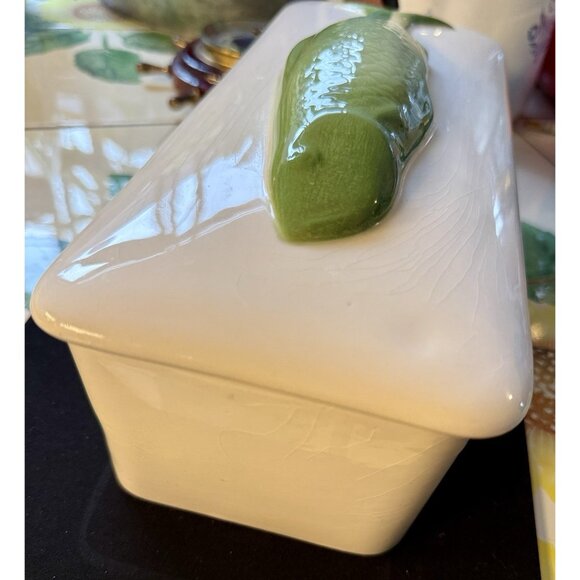 Villeroy & Boch Fish Cooker Canister Rectangle Lidded Container Green Fish - Picture 5 of 16